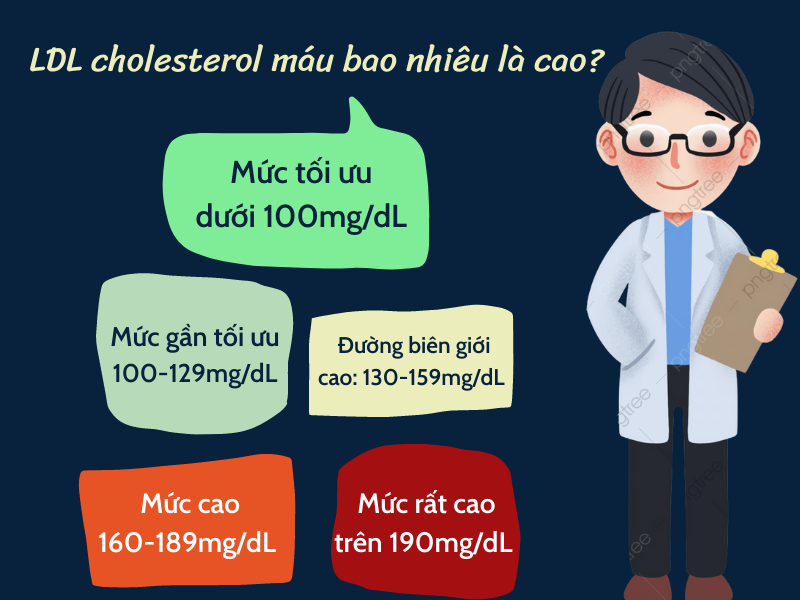 LDL cholesterol bao nhiêu là cao